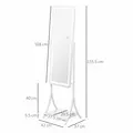 HOMCOM Free Standing Dressing Mirror with LED Lights, Full Length Mirror with 3 Temperature Colours and Storage Shelf - 3