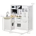 HOMCOM Kids Kitchen Playset, Large Pretend Role Play Kitchen, White - 3