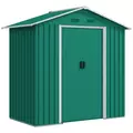 Outsunny 6.5ft x 3.5ft Metal Garden Storage Shed for Outdoor Tool Storage with Double Sliding Doors and 4 Vents, Green - 1
