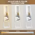 HOMCOM Free Standing Dressing Mirror with LED Lights, Full Length Mirror with 3 Temperature Colours and Storage Shelf - 5