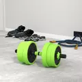 SPORTNOW 20kg 6-In-One Adjustable Weight Dumbbells Set, Barbell, Kettlebell, Push Up Stand - Green - 9