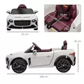HOMCOM Bentley Bacalar Licensed 12V Kids Electric Car, with Remote Control, White - 3