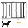 PawHut Wide Dog Safety Gate, with Door Pressure, for Doorways, Hallways, Staircases - Black - 3