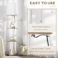 HOMCOM Modern Floor Lamp with Shelves, 3 Layer Shelf Tall Standing Lamp with Fabric Lampshade, Pull Chain Switch for Living Room, Bedroom, Bulb not Included, White - 6