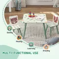 ZONEKIZ Kids and Table Chairs, Children Desk with Two Chairs, Toddler Furniture Set, for Ages 3-6 Years - Green - 4