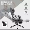 Vinsetto Office Chair with 6-point Vibration Massage and Heat, Computer Chair with Adjustable Height, Head Pillow, Footrest for Home, Grey - 6