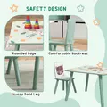 ZONEKIZ Kids and Table Chairs, Children Desk with Two Chairs, Toddler Furniture Set, for Ages 3-6 Years - Green - 5