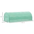 Outsunny Polytunnel Greenhouse Walk-in Grow House Tent with Roll-up Sidewalls, Zipped Door and 12 Windows, 6x3x2m Green - 3