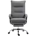 Vinsetto Massage Office Chair with Footrest, Desk Chair with 6 Point Massage and Heat, 155° Reclining Back for Home, Thick Padding, Grey - 1