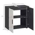 kleankin Under Sink Bathroom Cabinet, Bathroom Vanity Unit, Basin Storage Cupboard with Double Doors and Shelf, 10W x 20Dcm "U" Cut-Out, Light Grey - 3