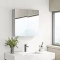kleankin Bathroom Mirror Cabinet, Wall Mounted Bathroom Storage Cupboard with Adjustable Shelf, 60W x 15D x 60Hcm, High Gloss White - 2