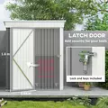 Outsunny Metal Garden Shed, Outdoor Lean-to Shed for Tool Motor Bike, with Adjustable Shelf, Lock, Gloves, 5'x3'x6', Grey - 7