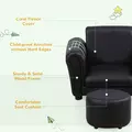 HOMCOM Toddler Chair Single Seater Kids Sofa Set, 54 x 42 x 41cm, Kids Sofa with Stool, Black - 7