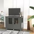 PawHut Dog Crate Table for Medium and Large Dogs with Magnetic Door for Indoor Use, 95 x 55 x 75 cm, Grey - 2