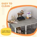 PawHut Indoor Dog Crate Furniture, Side End Table, with Soft Washable Cushion, Lockable Doors, for Large Dogs - 7