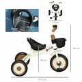 AIYAPLAY Kids Trike, Tricycle, with Adjustable Seat, Basket, Bell, for Ages 2-5 Years - White - 3