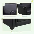 HOMCOM Toddler Chair Single Seater Kids Sofa Set, 54 x 42 x 41cm, Kids Sofa with Stool, Black - 4