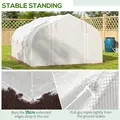 Outsunny 4 x 3(m) Walk-in Polytunnel Greenhouse, Zipped Roll Up Sidewalls, Mesh Door, 8 Mesh Windows, Tunnel Warm House Tent with PE Cover, Complimentary Plant Labels and Gloves, White - 8
