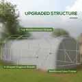 Outsunny 6x3m Polytunnel Greenhouse for Seedlings & Plants Upgraded Structure Mesh Door Windows, White - 4