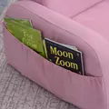 HOMCOM 2-in-1 Kids Armchair, Toddler Sofa Bed, with Wood Frame, for Bedroom, Playroom - Pink - 9