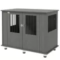 PawHut Dog Crate Table for Medium and Large Dogs with Magnetic Door for Indoor Use, 95 x 55 x 75 cm, Grey - 1