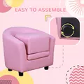 HOMCOM Kids Toddler Sofa Children's Armchair Footstool with Thick Padding, Anti-skid Foot Pads, 30 x 28 x 21cm, Pink - 7