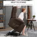 HOMCOM Electric Riser and Recliner Chair for Elderly, Power Lift Recliner Chair with Remote Control, Dark Brown - 4
