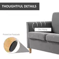 HOMCOM Compact Loveseat Sofa, Modern 2 Seater Sofa for Living Room with Wood Legs and Armrests, Grey - 6