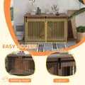 PawHut 46.46'' Dog Crate Furniture with Removable Cushion & Security Latch for Extra Large Dogs - Walnut Brown - 6