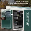 Outsunny Garden Metal Storage Shed Outdoor Metal Tool House with Double Sliding Doors and 2 Air Vents, 11.3x9.2ft, Green - 4
