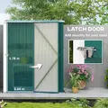 Outsunny 5.3 x 3.1ft Corrugated Steel Garden Shed - Green - 5