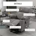 HOMCOM Electric Riser and Recliner Chair for Elderly, Power Lift Recliner Chair with Remote Control, Grey - 7