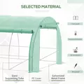 Outsunny Polytunnel Greenhouse Walk-in Grow House Tent with Roll-up Sidewalls, Zipped Door and 8 Windows, 4x3x2m Green - 4