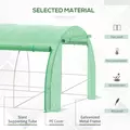 Outsunny Polytunnel Greenhouse Walk-in Grow House Tent with Roll-up Sidewalls, Zipped Door and 6 Windows, 3x3x2m Green - 4