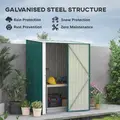 Outsunny 5.3 x 3.1ft Corrugated Steel Garden Shed - Green - 4