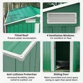 Outsunny Garden Metal Tool Storage Shed with Sliding Door, Sloped Roof and Floor Foundation, 152 x 132 x 188cm, Green - 5