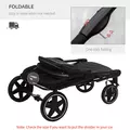 PawHut Foldable Pet Stroller, with Universal Wheels, Shock Absorber, for Medium and Large Dogs - Black - 5