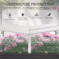 Outsunny Outsuuny Galvanised Raised Garden Bed, Outdoor Planter Box with Greenhouse and Cover for Vegetables, Flowers, Dark Grey - 5