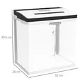 PawHut 28L Glass Aquarium Fish Tank with Filter, LED Lighting, for Betta, Guppy, Mini Parrot Fish, Shrimp, 38 x 26 x 39.5cm - 3