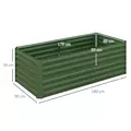 Outsunny Raised Beds for Garden, Galvanised Steel Outdoor Planters with Multi-reinforced Rods, 180 x 90 x 59 cm, Green - 3