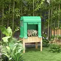 Outsunny Wooden Planter Box with PE Greenhouse Cover and Bed Liner, Raised Garden Bed for Vegetables, Flowers, Herbs - 2