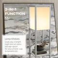 HOMCOM Modern Shelf Floor Lamp with Dual Ambient Light, Standing Lamp Living Room, Bedroom, 156cm, Grey - 5