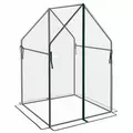 Outsunny Mini Greenhouse, Garden Tomato Growhouse with 2 Zipped Doors, Portable Indoor Outdoor Green House, 90 x 90 x 145cm, Clear - 1