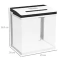 PawHut 13L Glass Aquarium Fish Tank with Filter, LED Lighting, for Betta, Guppy, Mini Parrot Fish, Shrimp, 29 x 20 x 30.5cm - 3