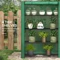 Outsunny 4 Tier Mini Greenhouse with Reinforced PE Cover, Portable Indoor Outdoor Green House with Roll-up Door and Wire Shelves, 170H x 120W x 50Dcm, Green - 4