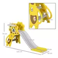 AIYAPLAY Baby Slide with Basketball Hoop, Climber, Easy to Assemble Kids Slide for Indoor Use, for Ages 18-36 Months - Yellow - 3