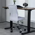 Vinsetto Computer Desk Chair, Mesh Office Chair with Adjustable Height and Swivel Wheels, Armless Study Chair, White - 6