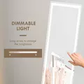 HOMCOM Standing Dressing Mirror with LED Lights, Wall Dressing Mirror for Bedroom with Dimmable and 3 Colour Lighting, White - 5