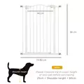 PawHut Pressure Fit Dog Stair Gate No Drilling Safety Gate Auto Close for Doorways, Hallways, 74-80cm Adjustable, 94cm Tall, White - 3