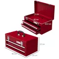 DURHAND Lockable Metal Tool Box, 2 Drawer Tool Chest with Latches, Handle, Ball Bearing Runners, Red - 3